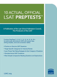 10 Actual, Official LSAT PrepTests: (PrepTests 7,9,10,11,12,13,14,15,16,18)