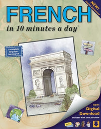 FRENCH in 10 minutes a day: Language course for beginning and advanced study. Includes Workbook, Flash Cards, Sticky Labels, Menu Guide, Software, Glossary, and Phrase Guide. Grammar. Bilingual Books, Inc. (Publisher) (8th Edition)